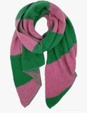 Pink Green Colorblock Scarf